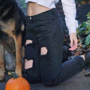 One Teaspoon Black Awesome Baggies Jeans Size 25